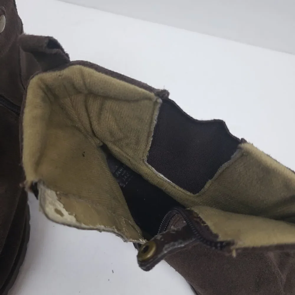 Janie and jack side sip brown suede moto booties